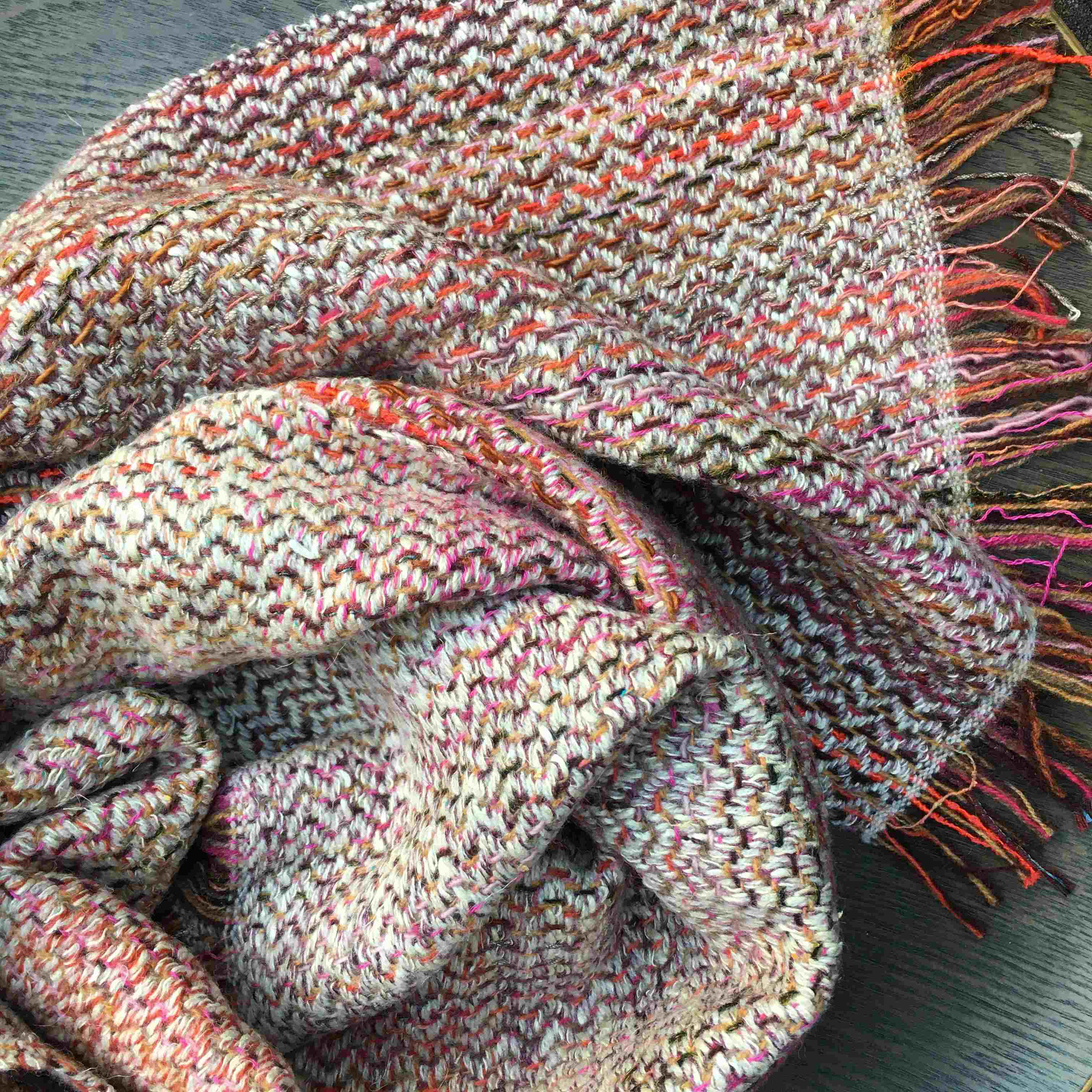 Lambswool and silk-linen mix scarf