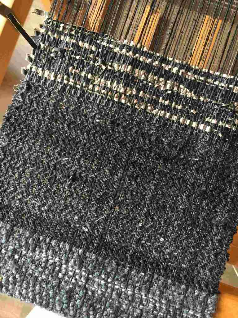 Black wabi sabi weave sample