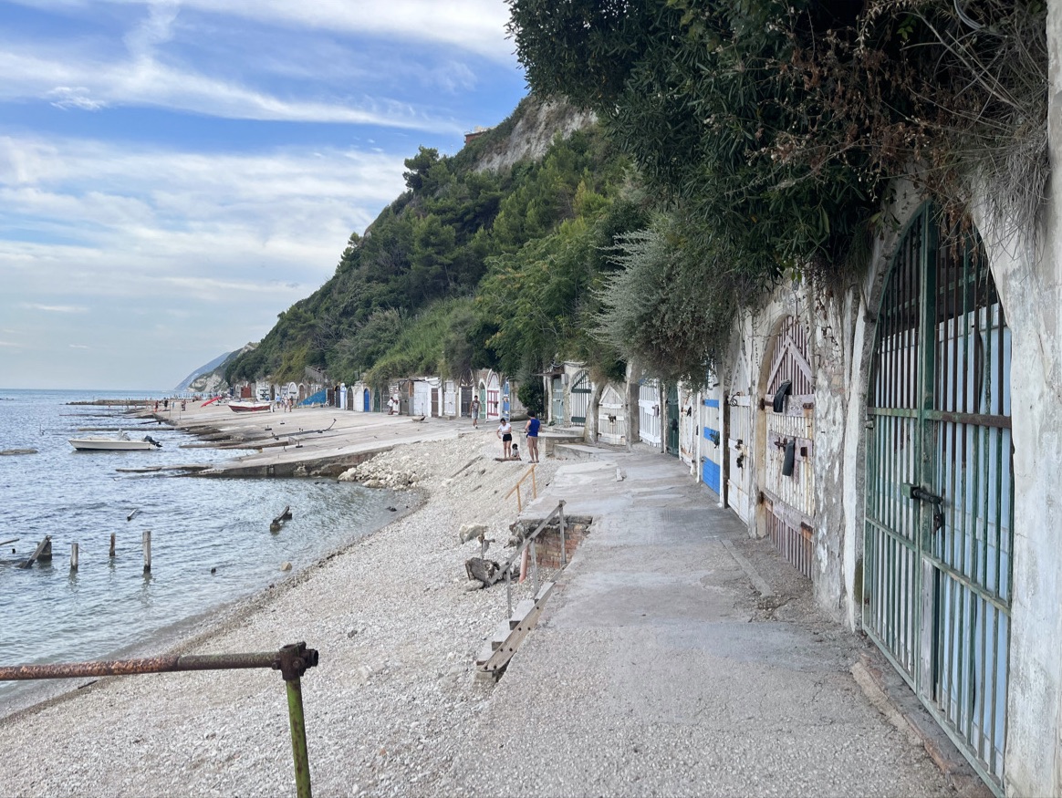 Beach caves at Spiaggia del Passetto, Ancona